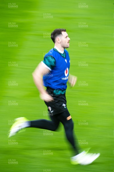 020224 - Tomos Williams of Wales takes part in the Captain’s run on the eve of the opening Guinness Six Nations match against Scotland