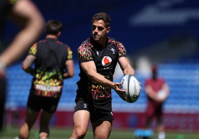 030726 - Wales Rugby Captains Run ahead of their first Nations Championship game against Fiji tomorrow in Cardiff - Kieran Hardy during training