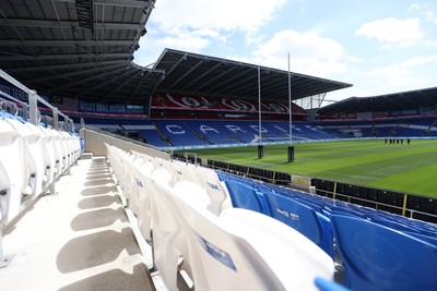 030726 - Wales Rugby Captains Run ahead of their first Nations Championship game against Fiji tomorrow in Cardiff - General View of Cardiff City Stadium with rugby posts