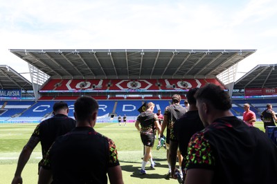 030726 - Wales Rugby Captains Run ahead of their first Nations Championship game against Fiji tomorrow in Cardiff - General View of Cardiff City Stadium