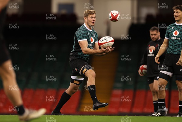 031123 - Wales Rugby Captains Run before their game against the Barbarians tomorrow - Taine Plumtree during training
