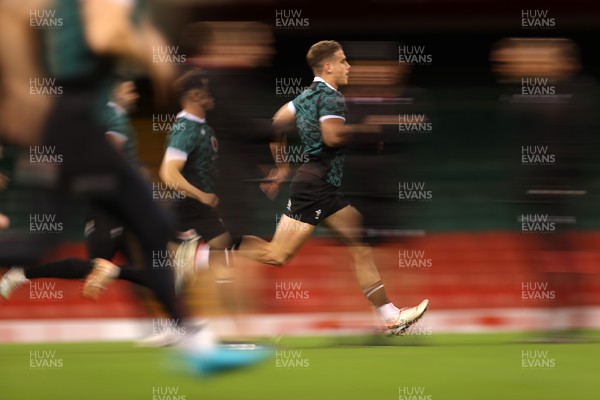 031123 - Wales Rugby Captains Run before their game against the Barbarians tomorrow - Kieran Hardy during training