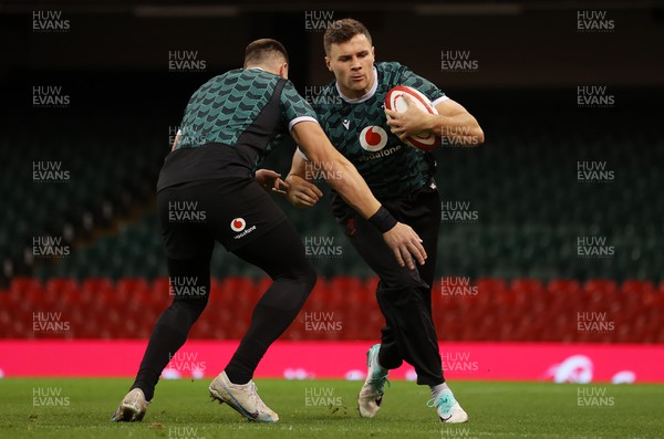 031123 - Wales Rugby Captains Run before their game against the Barbarians tomorrow - Mason Grady during training