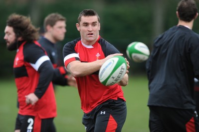 04.02.12 - Wales Rugby Captains Run -.Huw Bennett during training..