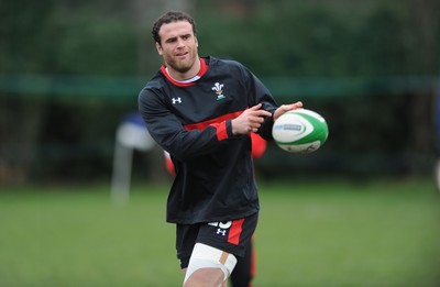 04.02.12 - Wales Rugby Captains Run -.Jamie Roberts during training..