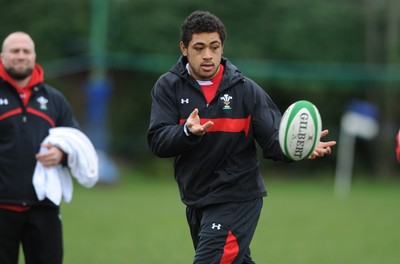 04.02.12 - Wales Rugby Captains Run -.Toby Faletau during training..