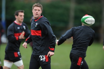 04.02.12 - Wales Rugby Captains Run -.Rhys Priestland during training..