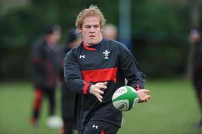 04.02.12 - Wales Rugby Captains Run -.Rhys Gill during training..