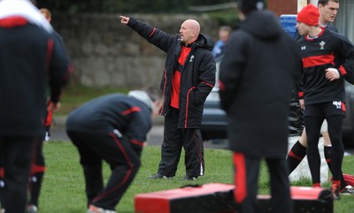 04.02.12 - Wales Rugby Captains Run -.Defence coach Shaun Edwards during training..