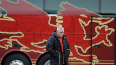 04.02.12 - Wales Rugby Captains Run -.Head coach Warren Gatland during training..