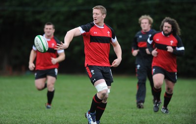 04.02.12 - Wales Rugby Captains Run -.Bradley Davies during training..