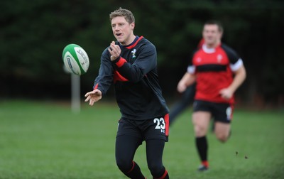 04.02.12 - Wales Rugby Captains Run -.Rhys Priestland during training..