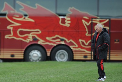 04.02.12 - Wales Rugby Captains Run -.Head coach Warren Gatland during training..