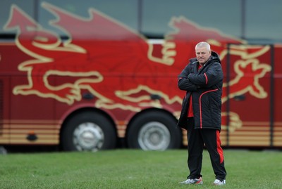 04.02.12 - Wales Rugby Captains Run -.Head coach Warren Gatland during training..