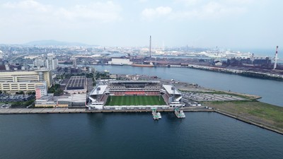 040725 - Wales Rugby Captains Run at Mikuni World Stadium ahead of the game against Japan - General View of the stadium