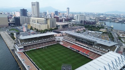 040725 - Wales Rugby Captains Run at Mikuni World Stadium ahead of the game against Japan - General View of the stadium