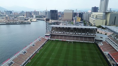 040725 - Wales Rugby Captains Run at Mikuni World Stadium ahead of the game against Japan - General View of the stadium