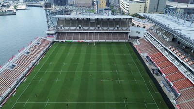 040725 - Wales Rugby Captains Run at Mikuni World Stadium ahead of the game against Japan - General View of the stadium