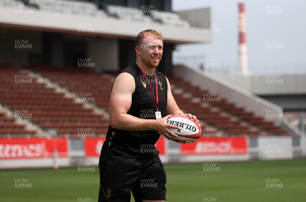 040725 - Wales Rugby Captains Run at Mikuni World Stadium ahead of the game against Japan - Tommy Reffell
