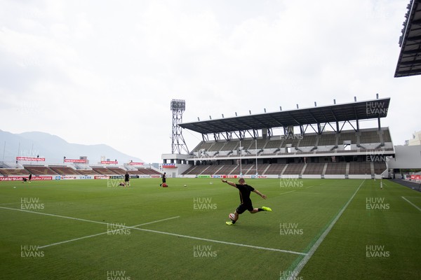 040725 - Wales Rugby Captains Run at Mikuni World Stadium ahead of the game against Japan - Sam Costelow during training