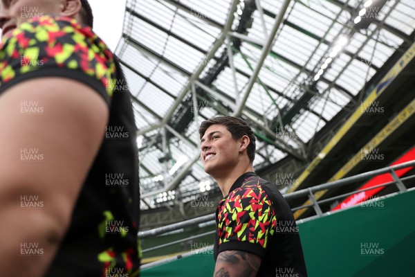 050326 - Wales Rugby Captains Run ahead of their Six Nations game against Ireland tomorrow evening - Louis Rees-Zammit during training