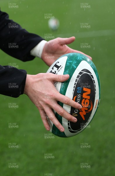050326 - Wales Rugby Captains Run ahead of their Six Nations game against Ireland tomorrow evening - Match ball