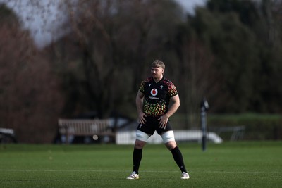 060226 - Wales Rugby Captains Run ahead of their first Six Nations game against England - Aaron Wainwright during training