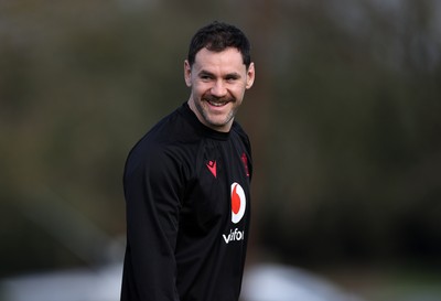 060226 - Wales Rugby Captains Run ahead of their first Six Nations game against England - Tomos Williams during training