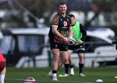 060226 - Wales Rugby Captains Run ahead of their first Six Nations game against England - Dewi Lake during training
