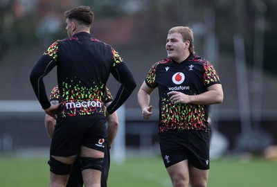 060226 - Wales Rugby Captains Run ahead of their first Six Nations game against England - Archie Griffin during training
