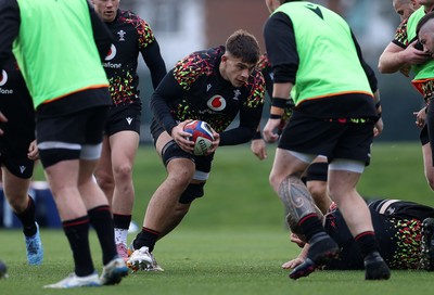 060226 - Wales Rugby Captains Run ahead of their first Six Nations game against England - Dafydd Jenkins during training