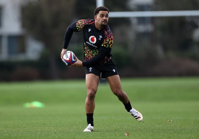 060226 - Wales Rugby Captains Run ahead of their first Six Nations game against England - Ben Thomas during training