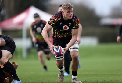 060226 - Wales Rugby Captains Run ahead of their first Six Nations game against England - Taine Plumtree during training