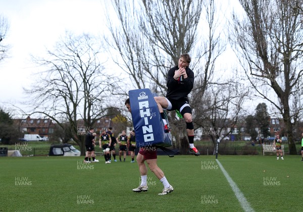 060226 - Wales Rugby Captains Run ahead of their first Six Nations game against England - Ellis Mee during training