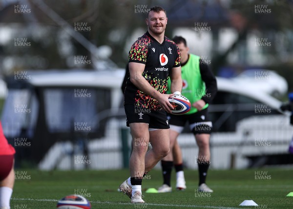 060226 - Wales Rugby Captains Run ahead of their first Six Nations game against England - Dewi Lake during training