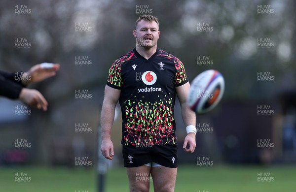 060226 - Wales Rugby Captains Run ahead of their first Six Nations game against England - Dewi Lake during training