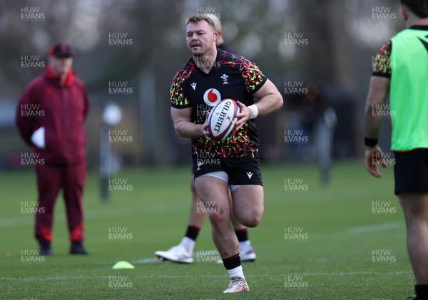 060226 - Wales Rugby Captains Run ahead of their first Six Nations game against England - Dewi Lake during training