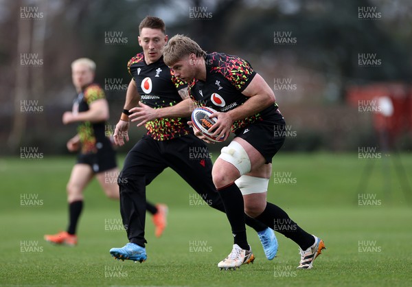 060226 - Wales Rugby Captains Run ahead of their first Six Nations game against England - Aaron Wainwright during training