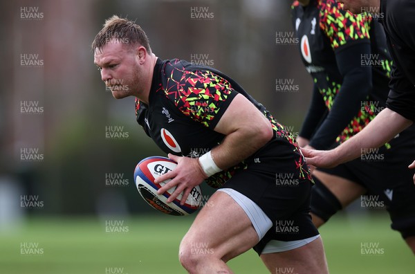 060226 - Wales Rugby Captains Run ahead of their first Six Nations game against England - Dewi Lake during training