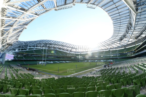 070214 - Wales Rugby Training -A General view of the Aviva Stadium, Dublin