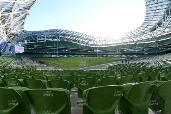 070214 - Wales Rugby Training -A General view of the Aviva Stadium, Dublin