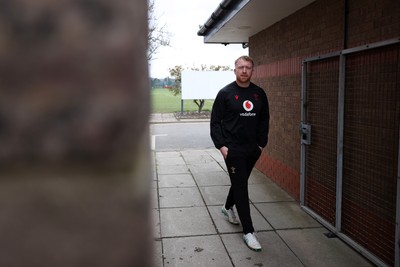 070325 - Wales Rugby Captains Run ahead of their 6 Nations game against Scotland tomorrow - Tommy Reffell