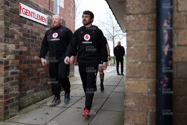 070325 - Wales Rugby Captains Run ahead of their 6 Nations game against Scotland tomorrow - Keiron Assiratti and Rhodri Williams