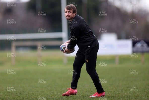 070325 - Wales Rugby Captains Run ahead of their 6 Nations game against Scotland tomorrow - Rhodri Williams during training