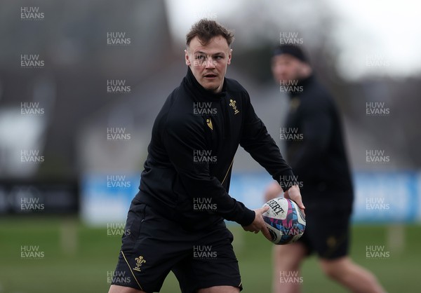 070325 - Wales Rugby Captains Run ahead of their 6 Nations game against Scotland tomorrow - Jarrod Evans during training