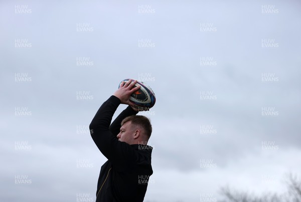 070325 - Wales Rugby Captains Run ahead of their 6 Nations game against Scotland tomorrow - Dewi Lake during training