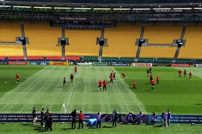 07.10.11 - Wales Rugby Captains Run - Wales players train at the Westpac Stadium in Wellington. 