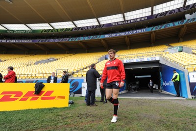 07.10.11 - Wales Rugby Captains Run - Leigh Halfpenny during training at the Westpac Stadium in Wellington. 