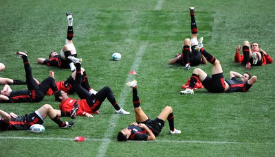 07.10.11 - Wales Rugby Captains Run - Wales players during training. 