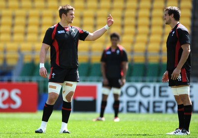07.10.11 - Wales Rugby Captains Run - Dan Lydiate and Sam Warburton during training. 